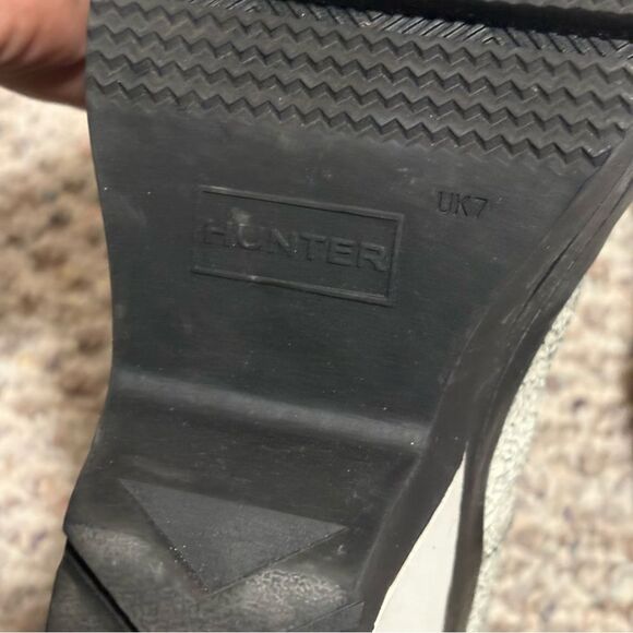 Hunter White Crackle Platform Wedge Chelsea Boot- Size 9 - Picture 7 of 14